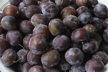 Vegan food. Fresh plum isolated.