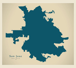 Obraz premium Modern Map - San Jose California USA city map