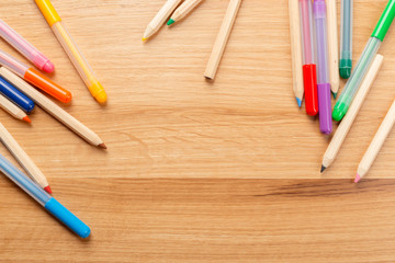 Obraz premium school and office supplies. school background.