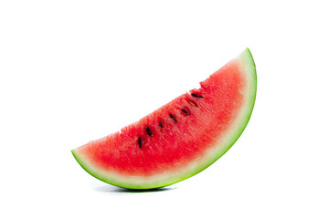 Slice of watermelon on white background