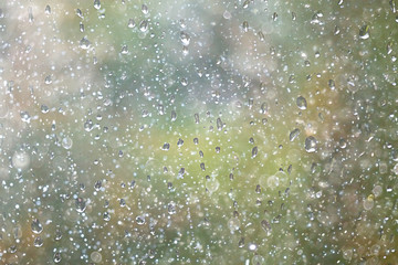 Raindrops on the glass