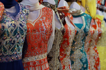 fabrics in the oriental bazaar