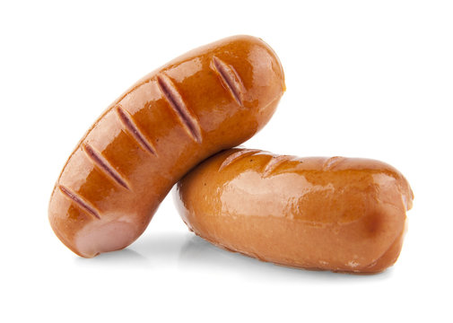 Sausages isolated on the white background