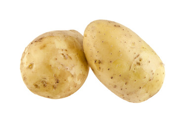 Potato isolated on white background closeup