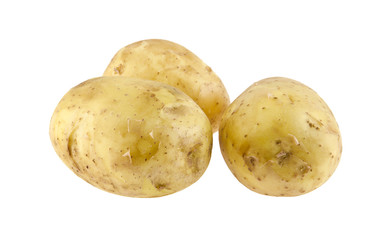 Potato isolated on white background closeup