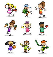 Viele Kinder halten Obst und Gemüse