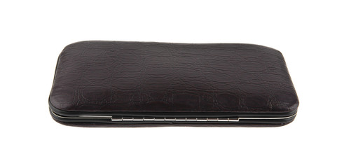 Leather case, purse, case isolated on white background