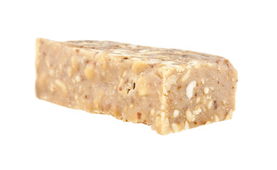 Sherbet with nuts isolated on white background