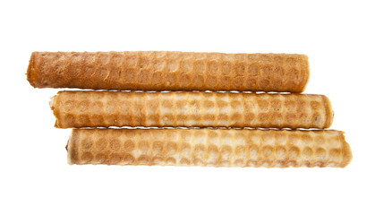 wafer rolls with filling isolated on white background