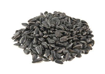 sunflower seeds isolated on white background closeup