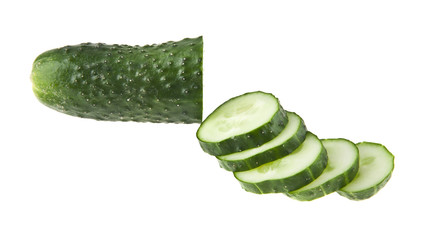 cucumber isolated on white background closeup