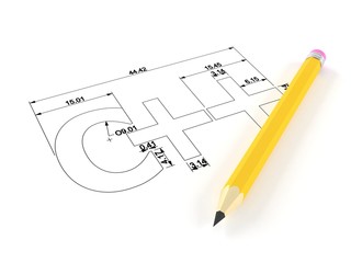 Programming language text with pencil