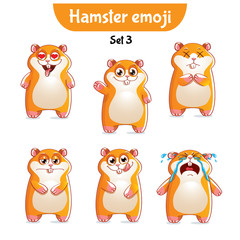 Fototapeta premium Vector set of cute hamster characters. Set 3