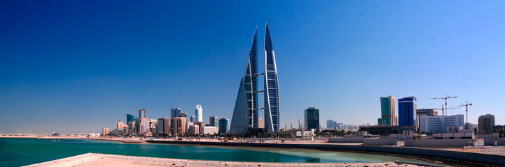 panorama cityscape view to Manama city in Bahrain