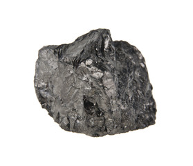 coal isolated on white background closeup