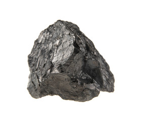 coal isolated on white background closeup