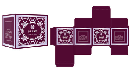 Packaging design, luxury box design template and mockup box. illustration vector