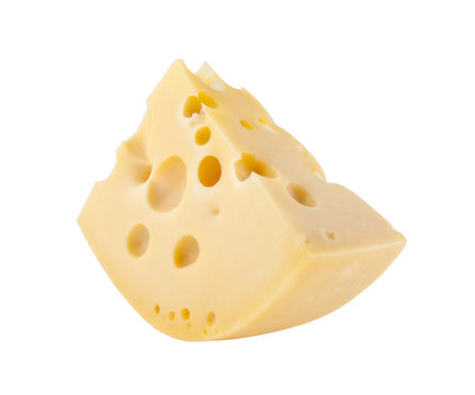 cheese isolated on white background closeup