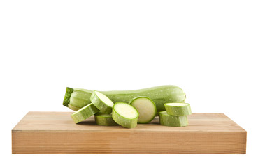 zucchini isolated on white background closeup