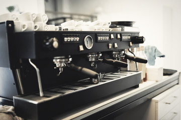 Professional coffee machine used in coffee industry