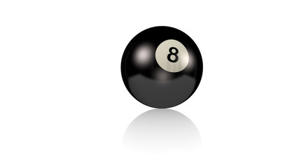 Billiard Ball on a reflecting white floor