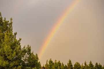 Rainbow, sky, nature, rain, landscape