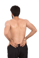 Fototapeta premium man holding his back