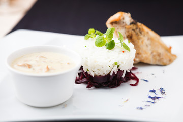 Chicken breast with rice