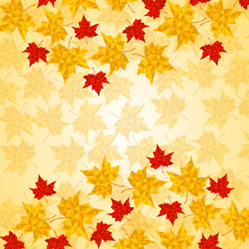 Maple leaves in triangular style. Vector illustration. Eps 10