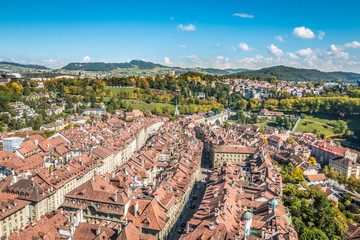 Birds eye view of Bern Switzerland