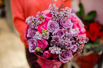 Bright and pretty bouquet of colorful flowers