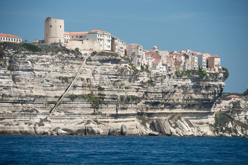 Fototapeta na wymiar Bonifacio city and cliffs, Corsica island, France