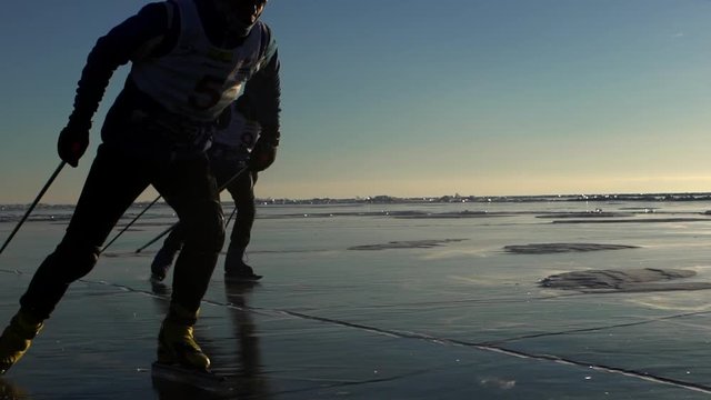 Athletes train at Lake Baikal.