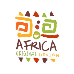 African style logo with ancient tribal symbols
