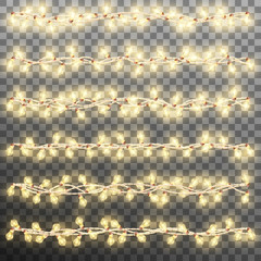 Set of Electric Christmas tree garland. EPS 10 vector