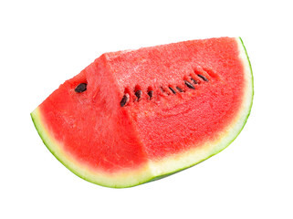 Slice of watermelon on white background