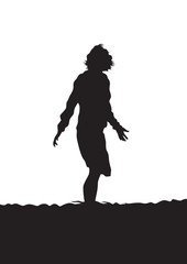 Beautiful girls in fashionable clothes on a white background