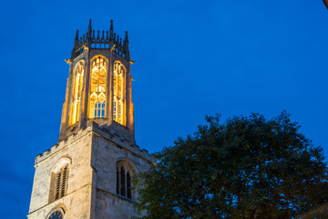 The All Saints church in York in the night
