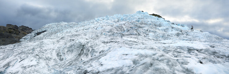 Panoramic view of Falljokull Glacier (Falling Glacier)