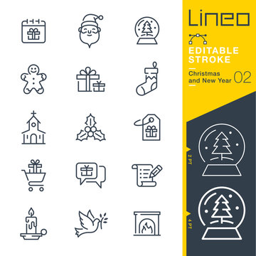 Lineo Editable Stroke - Christmas and New Year line icons, Vector Icons - Adjust stroke weight - Expand to any size - Change to any colour