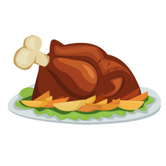 Baked turkey for Thanksgiving Day.