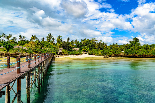 Zanzibar Coast Landscape In Tanzania. Zanzibar Is A Semi-autonomous Region Of Tanzania In East Africa.