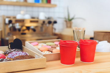 plastic cups and cookies