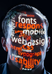 Webdesign Layout Wörter auf Webdesigner