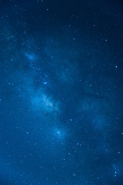The Milky Way ,Long exposure photograph , Blue tone © kwanchaift