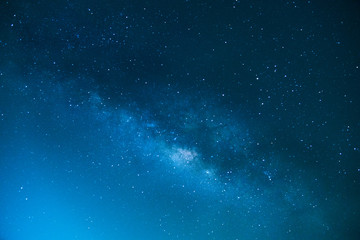Fototapeta na wymiar The Milky Way ,Long exposure photograph , Blue tone