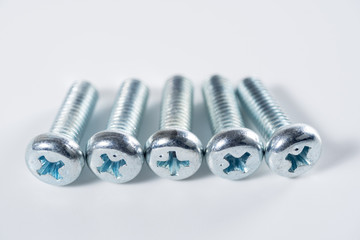 screws on white background