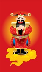 Obraz premium Chinese wealthy god with wishing post