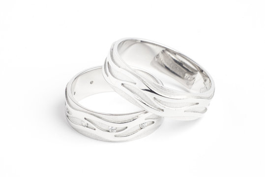 Designer white gold wedding rings