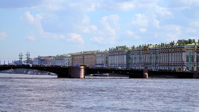 Saint-Petersburg, Russia. The Palace Bridge and the Hermitage